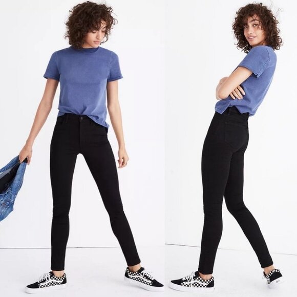 Madewell Black Roadtripper High Rise Jeans Size 26 Stretch Denim Timeless Skinny - Picture 2 of 13